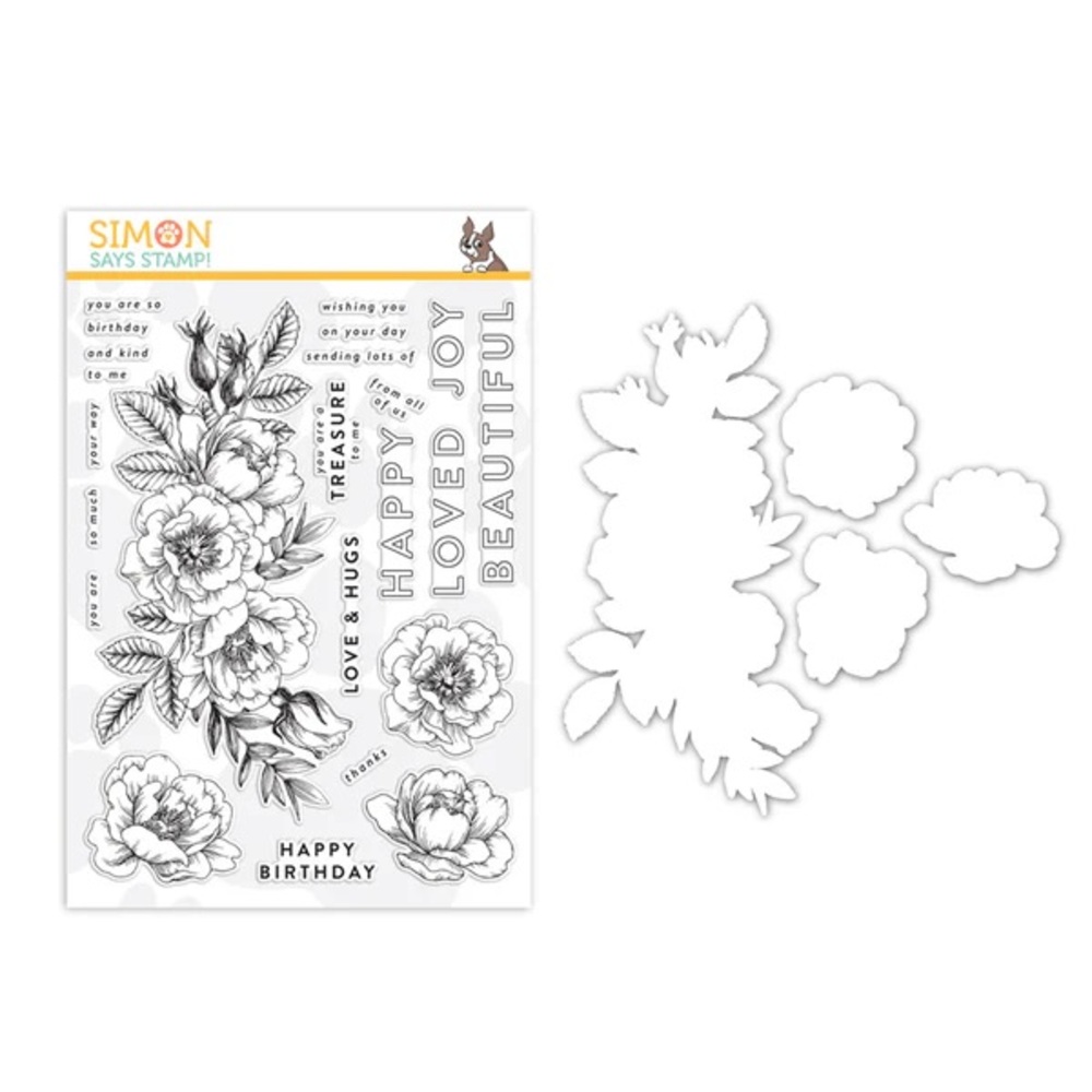 Simon Says Stamp Beautiful Flowers Floral Stamp and Die Set